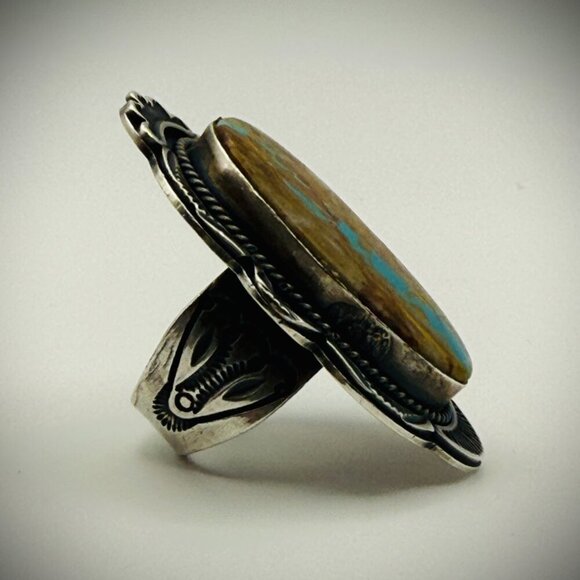 Navajo Sterling Silver Ring – Gilbert Platero – Royston Ribbon - Picture 4 of 8